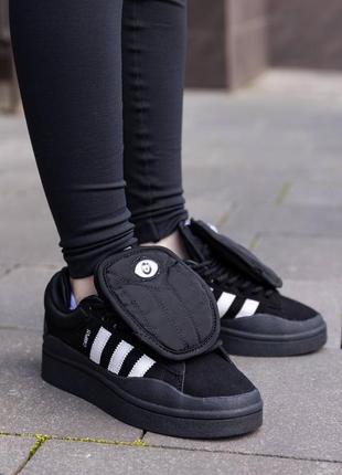 Adidas campus x bad bunny black white3 фото