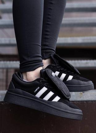 Adidas campus x bad bunny black white8 фото