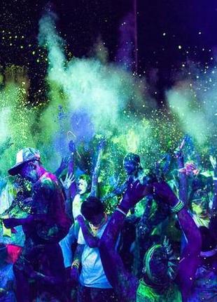 Набір фарби холі неон, ультрафіолет з 3 кольорів, фарба холі нео