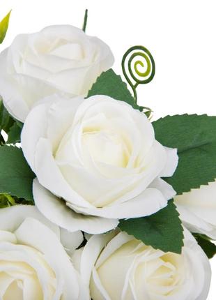 Букет троянд "інес", білий, 30 см2 фото
