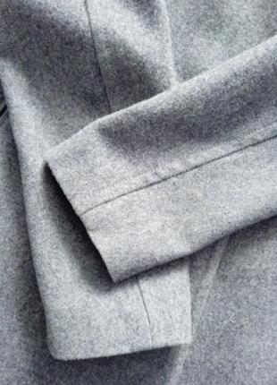 Брендовое шерстяное шерстяное пальто тренч свободного силуэта длины миди серого цвета новенькое от benetton размера s,m5 фото