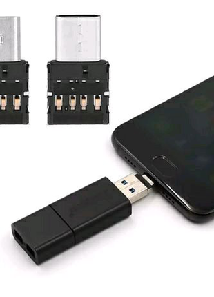 Otg перехідник type c - usb a - для підключення флешки micro usb