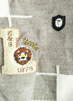 Нарядный пуловер для мальчика (кофта, батник) с аппликацией льва3 фото