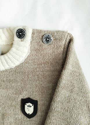 Нарядный пуловер для мальчика (кофта, батник) с аппликацией льва4 фото