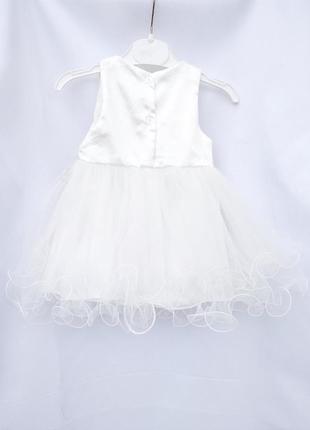 Святкова красива біла сукня до 1 року2 фото