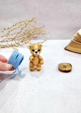 В'язаний мишка, ведмедик, маленька мініатюрна іграшка2 фото