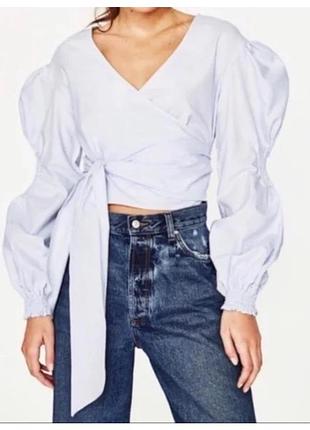 Стильная блуза на запах размер м, zara