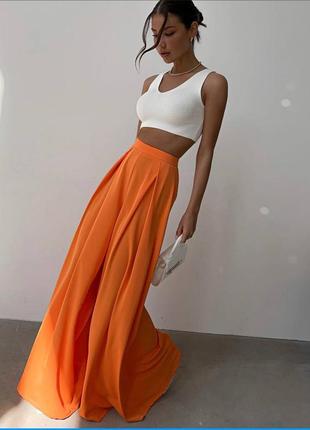 Женские брюки свободного кроя, софт оранж, голубой, 42, 44, 46, 483 фото