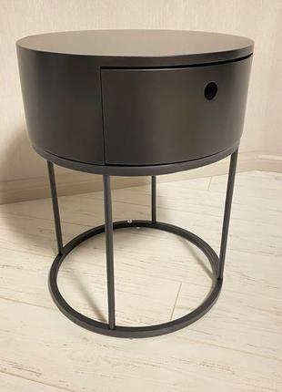 Дизайнерський, чорний ,прикроватний круглий столик  с2 фото