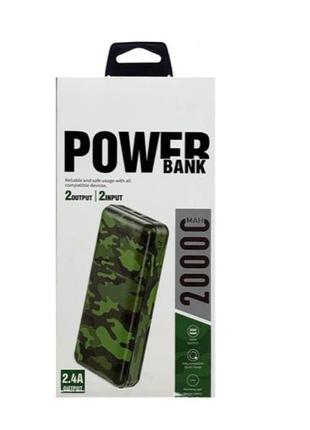 Power bank aspor 20000mah (2usb/2.4a)- зелений камуфляж
