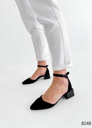 Туфлі жіночі чорні екозамша