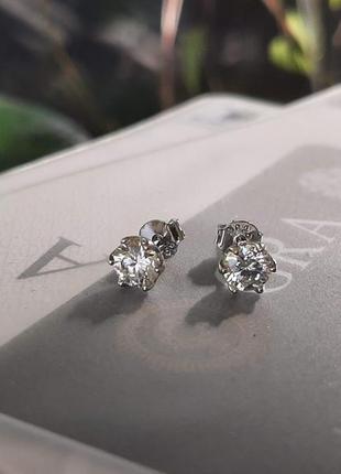925 sterling silver 0.5ctx2 gra сережки-гвоздики муассаніт діаманти3 фото