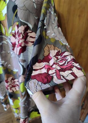 Плаття хакі квітковий принт складочка спереду рукав на резинці батал5 фото