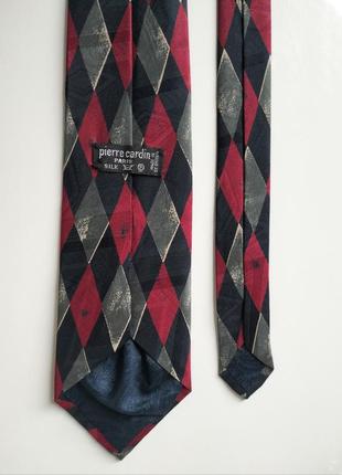 Вінтаж на шовкова краватка з ромбами галстук pierre cardin2 фото
