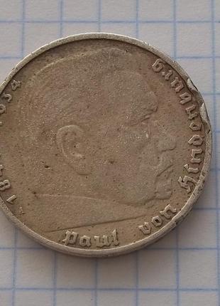 Німеччина 5 марок 1936 г а, гіденбург2 фото