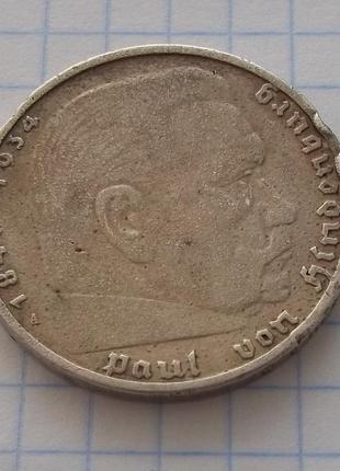 Німеччина 5 марок 1936 г а, гіденбург4 фото