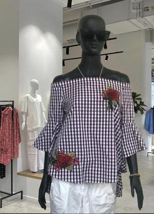 Шикарна блуза з вишитими квітами2 фото