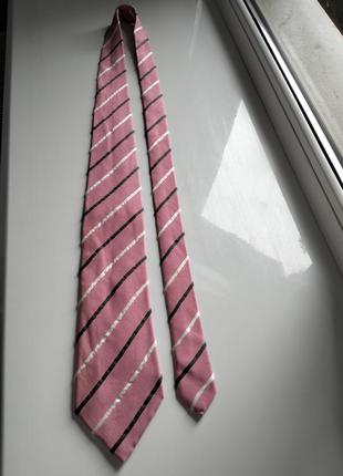 Рожева краватка смугаста галстук pierre cardin3 фото