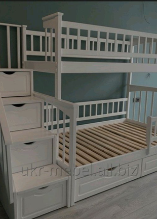 Ліжко двоярусне дерев'яне "щит плюс 1300" ліжко двоповерхов