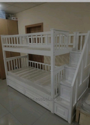 Ліжко двоярусне дерев'яне "унік" ліжко двоповерхове5 фото