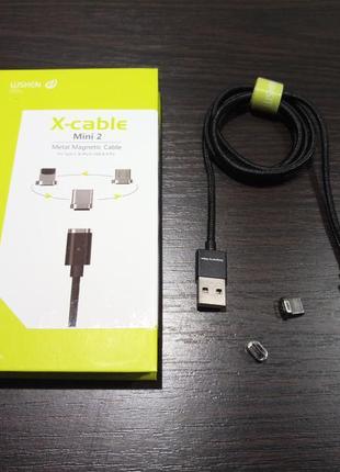 Wsken mini 2 магнітний кабель micro usb + type-c + lightning