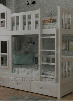 Ліжко двоярусне дерев'яне "маранта" ліжко двоповерхове1 фото