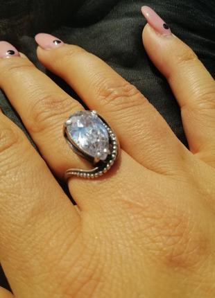 Кольцо серебряное с камнем2 фото