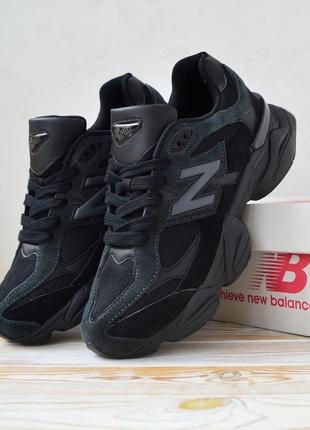 Круті жіночі  замшеві кросівки new balance 9060 чорні якісні топ бренд беленс новинка 20247 фото