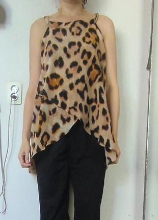 Блуза леопардова на запах1 фото