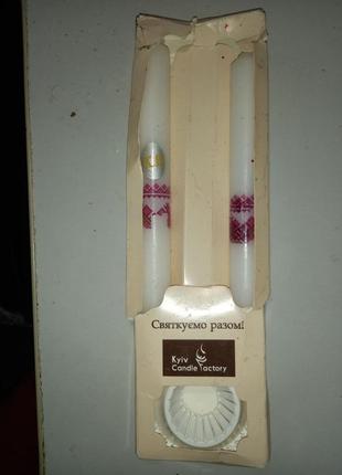 Свічки 2 шт  рівні христос воскресе пасхальні україна
