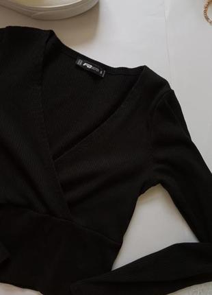 Женский лонгслив,чёрный топ, кофта рубчик 🕶️8 фото