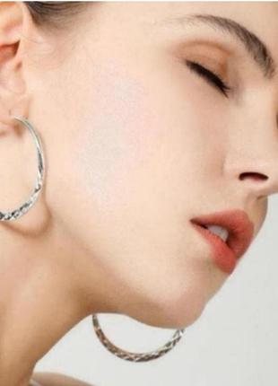 Сережки кільця срібло великі silver серьги