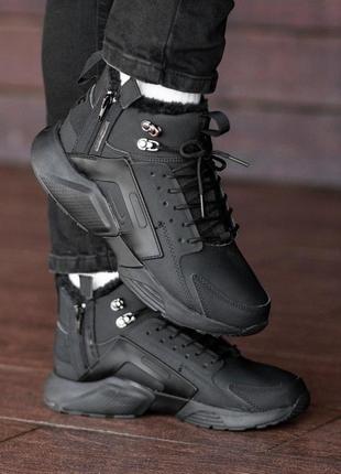 Мужские кроссовки nike air huarache acronym black  (мех)