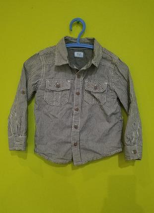 Рубашка в клетку с длинным рукавом 2-3 года