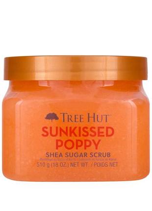 Скраб для тіла з ароматом фруктів та квітів tree hut sunkissed poppy sugar scrub, 510 г