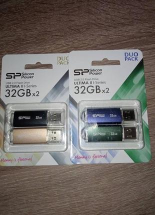 Флешки для нього та неї silicon power 32gb x2