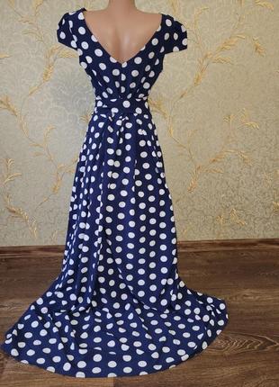 Длинное нарядное платье, разных расцветок, с открытой спиной строго до бюстгальтера с карманами2 фото