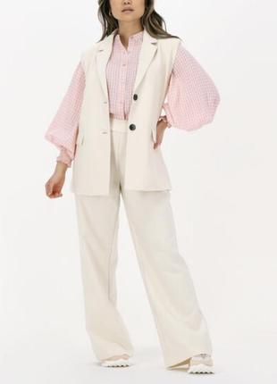 Рубашка блузка блуза твидовая с объемными рукавами