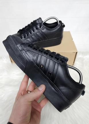 Кожаные кроссовки adidas nizza platform (fw0266)5 фото