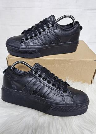 Шкіряні кросівки adidas nizza platform (fw0266)