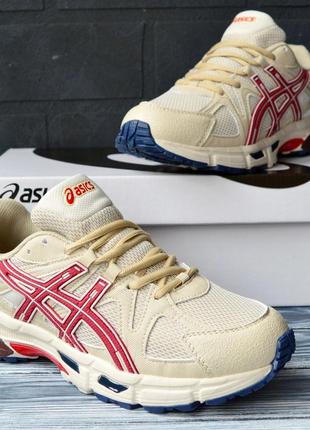 Чоловічі кросівки asics gel-kahana 8 бежеві з червоним асикс, хіт продажів на літо весну шкіряні текстильні4 фото