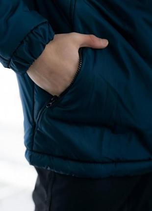 Комплект чоловічий nike: анорак теплий синій + штани president чорні. барсетка у подарунок! `ps`8 фото