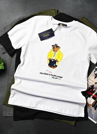 Чоловіча футболка поло ральф лаурен біла / футболки polo ralph