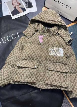 Пуховик від gucci x the north face1 фото