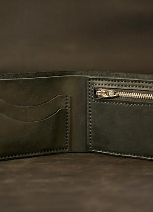 Чоловічий шкіряний гаманець, бифолд, колір чорний1 фото