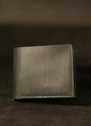 Чоловічий шкіряний гаманець, бифолд, колір чорний2 фото