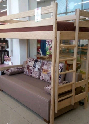 Ліжко горище з натурального дерева