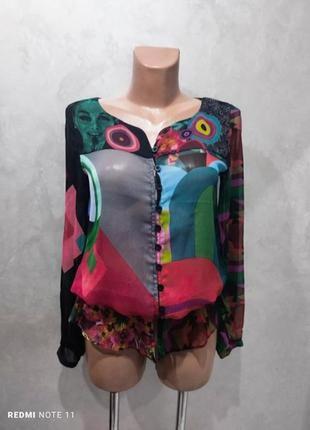 443.чаровная блузка в яркий принт неординарного испанского бренда desigual1 фото