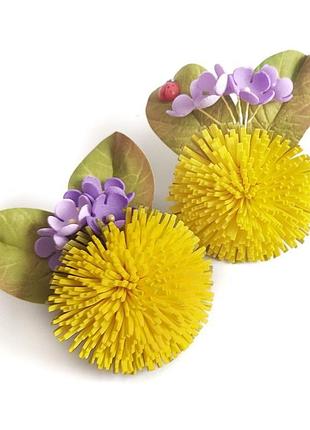 Резиночки шпильки з кульбабами