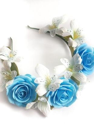 Весенний ободок венок обруч с цветами